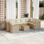 Gartensofa-Set mit beigen Kissen, 10-teilig, synthetisches Rattan von , Gartensets - Ref: Foro24-3258684, Preis: 821,53 €, Ra...