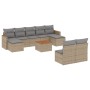 Gartensofa-Set mit beigen Kissen, 10-teilig, synthetisches Rattan von , Gartensets - Ref: Foro24-3258783, Preis: 612,96 €, Ra...