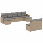 9-teiliges Gartensofa-Set mit beigen synthetischen Rattankissen von , Gartensets - Ref: Foro24-3258776, Preis: 554,99 €, Raba...