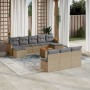 11-teiliges Gartensofa-Set mit beigen synthetischen Rattankissen von , Gartensets - Ref: Foro24-3258797, Preis: 679,15 €, Rab...