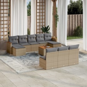 Set de sofás de jardín 11pzas con cojines ratán sintético beige de , Conjuntos de jardín - Ref: Foro24-3258797, Precio: 673,9...