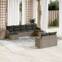 9-piece garden furniture set and gray synthetic rattan cushions by , Garden sets - Ref: Foro24-3258805, Price: 569,12 €, Disc...