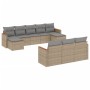 Gartensofa-Set mit beigen Kissen, 10-teilig, synthetisches Rattan von , Gartensets - Ref: Foro24-3258818, Preis: 694,03 €, Ra...