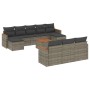 11-piece garden sofa set and gray synthetic rattan cushions by , Garden sets - Ref: Foro24-3258826, Price: 663,75 €, Discount: %