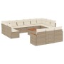 Set sofás de jardín 14 pzas con cojines ratán sintético beige de , Conjuntos de jardín - Ref: Foro24-3258866, Precio: 955,99 ...