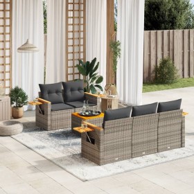 6-teiliges Gartenmöbel-Set und graue synthetische Rattankissen von , Gartensets - Ref: Foro24-3259029, Preis: 469,67 €, Rabat...