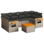 7-teiliges Gartensofa-Set mit grauen PE-Rattan-Kissen von , Gartensets - Ref: Foro24-3259043, Preis: 485,08 €, Rabatt: %