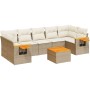 Gartensofa-Set mit beigen Kissen 8 Stück PE-Rattan von , Gartensets - Ref: Foro24-3259055, Preis: 598,13 €, Rabatt: %