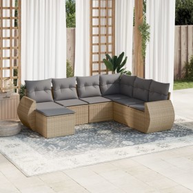 7-piece garden sofa set and beige synthetic rattan cushions by , Modular outdoor sofas - Ref: Foro24-3221698, Price: 492,99 €...