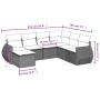 7-teiliges Gartensofa-Set und beigefarbene synthetische Rattankissen von , Modulare Sofas für den Außenbereich - Ref: Foro24-...