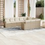 Gartensofa-Set mit beigen Kissen, 10-teilig, synthetisches Rattan von , Modulare Sofas für den Außenbereich - Ref: Foro24-325...