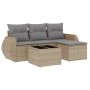 Gartensofa-Set mit Kissen, 5-teilig, beiges synthetisches Rattan von , Gartensets - Ref: Foro24-3253616, Preis: 367,01 €, Rab...