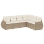 Gartensofa-Set mit Kissen, 6-teilig, beiges synthetisches Rattan von , Gartensets - Ref: Foro24-3253745, Preis: 557,82 €, Rab...