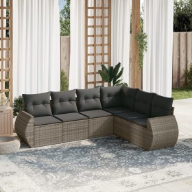 6-piece garden furniture set and gray synthetic rattan cushions by , Garden sets - Ref: Foro24-3253747, Price: 435,47 €, Disc...