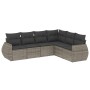 6-piece garden furniture set and gray synthetic rattan cushions by , Garden sets - Ref: Foro24-3253747, Price: 436,59 €, Disc...