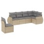 Garden sofa set with cushions 6 pieces beige synthetic rattan by , Garden sets - Ref: Foro24-3253766, Price: 471,69 €, Discou...