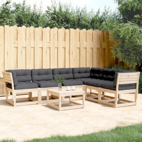 6-teiliges Gartensofa-Set mit Kissen aus massivem Kiefernholz von , Gartensets - Ref: Foro24-3217025, Preis: 581,99 €, Rabatt: %