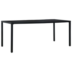 Black steel garden table 180x83x72 cm by vidaXL, Garden tables - Ref: Foro24-46634, Price: 285,60 €, Discount: %