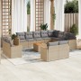 Garden sofa set with cushions 13 pieces beige synthetic rattan by , Garden sets - Ref: Foro24-3258923, Price: 1,00 €, Discoun...