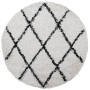 Modern high pile rug PAMPLONA cream and black Ø 80 cm by , Rugs - Ref: Foro24-375375, Price: 24,54 €, Discount: %