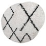 Modern high pile rug PAMPLONA cream and black Ø 80 cm by , Rugs - Ref: Foro24-375375, Price: 24,54 €, Discount: %