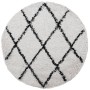 Modern high pile rug PAMPLONA cream and black Ø 120 cm by , Rugs - Ref: Foro24-375377, Price: 35,59 €, Discount: %