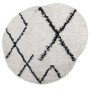 Modern high pile rug PAMPLONA cream and black Ø 120 cm by , Rugs - Ref: Foro24-375377, Price: 35,59 €, Discount: %