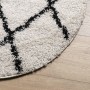 Modern high pile rug PAMPLONA cream and black Ø 120 cm by , Rugs - Ref: Foro24-375377, Price: 35,59 €, Discount: %