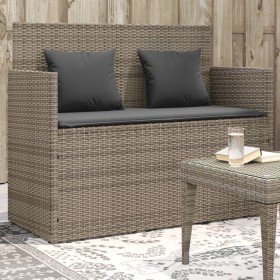 Garden bench with gray synthetic rattan cushions by , garden benches - Ref: Foro24-365763, Price: 199,99 €, Discount: %