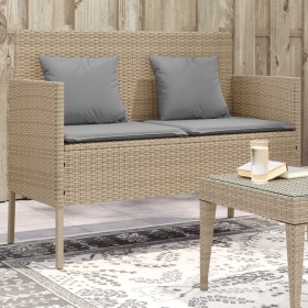 Garden bench with beige synthetic rattan cushions by , garden benches - Ref: Foro24-365775, Price: 168,99 €, Discount: %