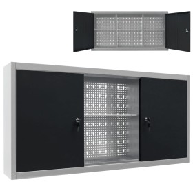 Industrie-Wandwerkzeugschrank aus grauem und schwarzem Metall von vidaXL, Werkzeugschränke - Ref: Foro24-145366, Preis: 146,9...