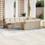 11-teiliges Gartensofa-Set mit beigen synthetischen Rattankissen von , Modulare Sofas für den Außenbereich - Ref: Foro24-3251...