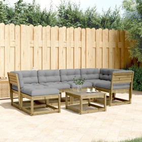 6-piece garden sofa set with impregnated pine wood cushions by , Garden sets - Ref: Foro24-3217044, Price: 616,99 €, Discount: %