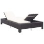 Lounger for 2 people with black synthetic rattan cushion by vidaXL, Outdoor beds - Ref: Foro24-46238, Price: 259,58 €, Discou...