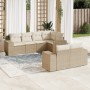 7-piece garden sofa set and beige synthetic rattan cushions by , Garden sets - Ref: Foro24-3222807, Price: 678,63 €, Discount: %