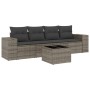 Gartensofa-Set mit Kissen, 5-teilig, graues synthetisches Rattan von , Gartensets - Ref: Foro24-3254627, Preis: 370,54 €, Rab...