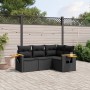 4-teilige Gartensofagarnitur mit schwarzen synthetischen Rattankissen von , Gartensets - Ref: Foro24-3259171, Preis: 316,80 €...