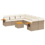 Set de sofás de jardín 9 pzas con cojines ratán sintético beige de , Conjuntos de jardín - Ref: Foro24-3259069, Precio: 769,9...