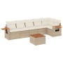 7-piece garden sofa set and beige synthetic rattan cushions by , Garden sets - Ref: Foro24-3259237, Price: 573,07 €, Discount: %