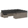 Set de sofás de jardín 11 pzas y cojines ratán sintético gris de , Sofás modulares de exterior - Ref: Foro24-3251867, Precio:...