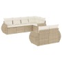 Set sofás de jardín 7 piezas y cojines ratán sintético beige de , Sofás modulares de exterior - Ref: Foro24-3221607, Precio: ...