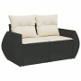 6-teiliges Gartensofa-Set und schwarze synthetische Rattankissen von , Modulare Sofas für den Außenbereich - Ref: Foro24-3221...