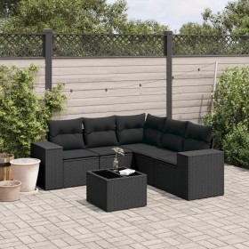 6-teilige Gartensofagarnitur und schwarze synthetische Rattankissen von , Gartensets - Ref: Foro24-3222554, Preis: 434,45 €, ...