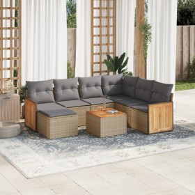 Gartensofa-Set mit beigen Kissen 8 Stück PE-Rattan von , Gartensets - Ref: Foro24-3260295, Preis: 547,79 €, Rabatt: %