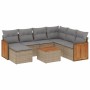 Gartensofa-Set mit beigen Kissen 8 Stück PE-Rattan von , Gartensets - Ref: Foro24-3260295, Preis: 547,20 €, Rabatt: %