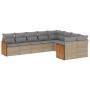 9-teiliges Gartensofa-Set mit beigen synthetischen Rattankissen von , Gartensets - Ref: Foro24-3260386, Preis: 659,47 €, Raba...