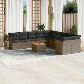 11-piece garden sofa set and gray synthetic rattan cushions by , Garden sets - Ref: Foro24-3223855, Price: 665,99 €, Discount: %