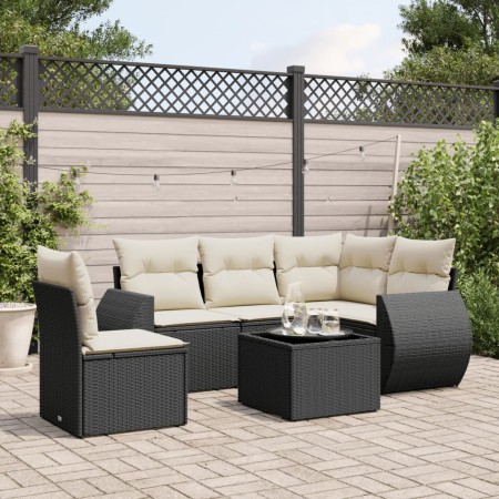 6-teilige Gartensofagarnitur und schwarze synthetische Rattankissen von , Gartensets - Ref: Foro24-3253713, Preis: 431,07 €, ...