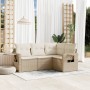 Gartensofa-Set mit Kissen, 4-teilig, beiges synthetisches Rattan von , Gartensets - Ref: Foro24-3252445, Preis: 349,51 €, Rab...