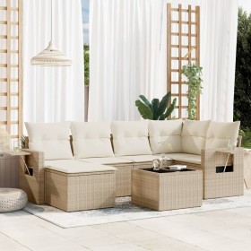 7-piece garden sofa set and beige synthetic rattan cushions by , Garden sets - Ref: Foro24-3252805, Price: 609,99 €, Discount: %